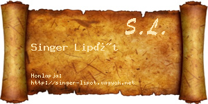 Singer Lipót névjegykártya